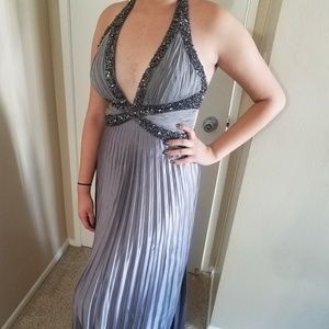 Gray halter top dress